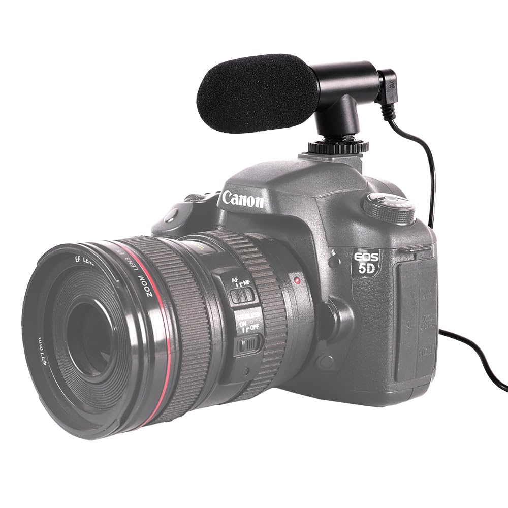 External Microphone for Video Shotgun Mini Microphone for Condenser with Windshield SLR Camera Microphone Microphone, Microphone, Smartphone,