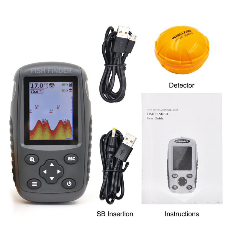 Перезаряжаемый беспроводной эхолот эхолот сигнализация рыбалка глубина 200 м эхолот для