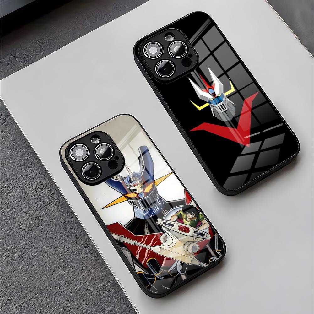 Чехол для телефона UFO Robot Goldorak для iPhone 16 Pro Max 15 Plus 14 Pro 12 11 13 Mini X XR XS Max 8 7 Plus SE Стеклянная крышка
