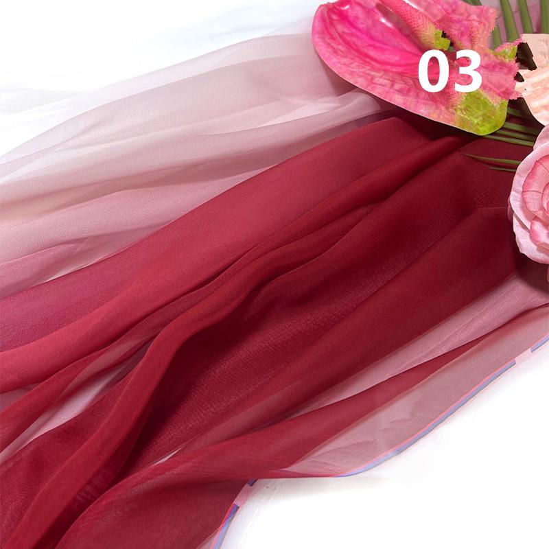 2M Ткань шифон градиентного цвета радуги в древнем стиле 30D органза тюль для DIY ханьфу свадебного платья сценического декора