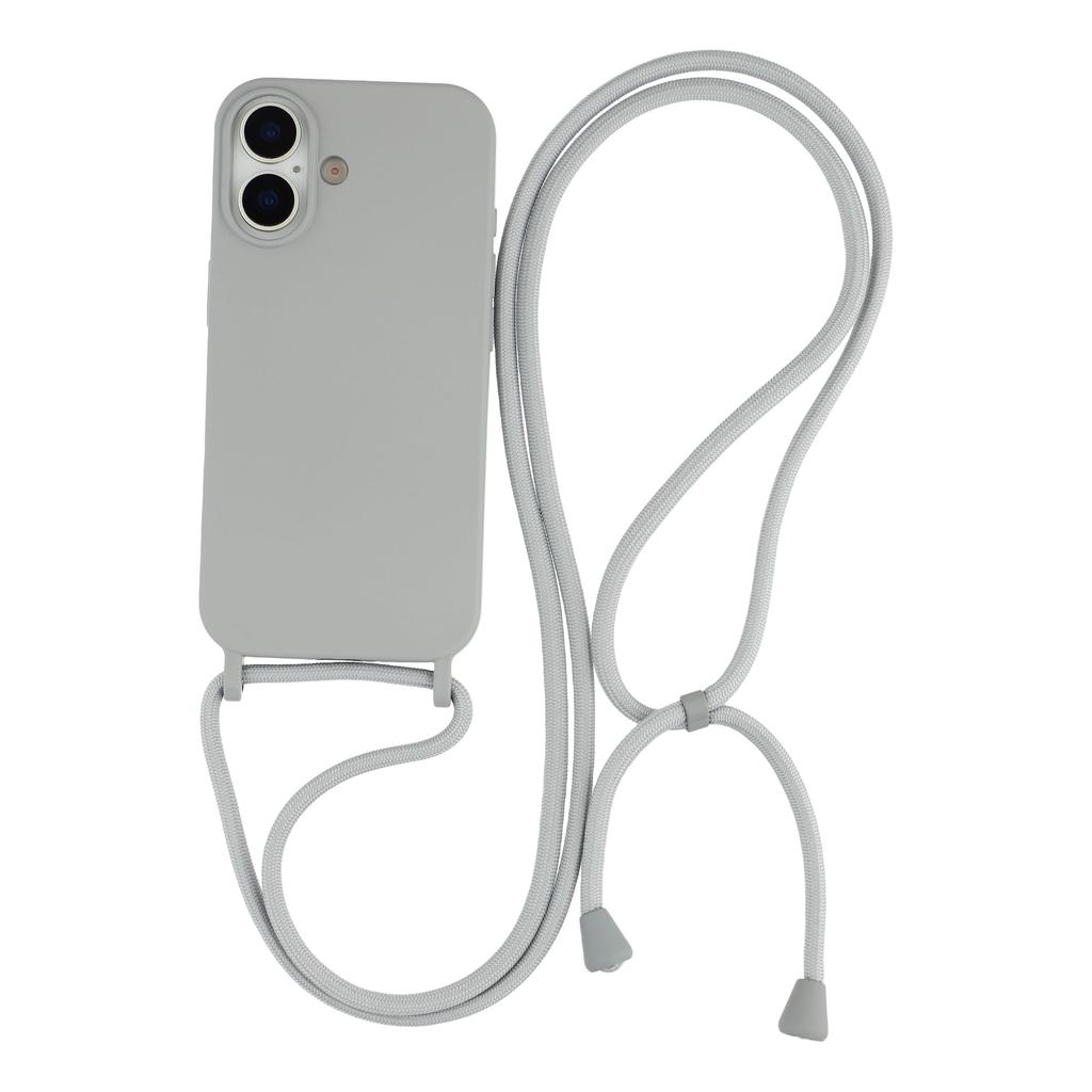 For iPhone 17 Case Liquid Silicone Protective Phone Cover with Crossbody Lanyard