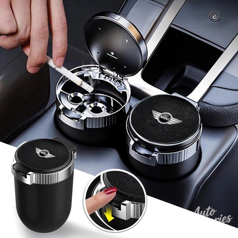 Car Ashtray Creative Storage With Lid LED Light Ashtray Accessories For BMW MINI Cooper One JWC R55 R56 F56 R57 R58 R59 sticker FF4