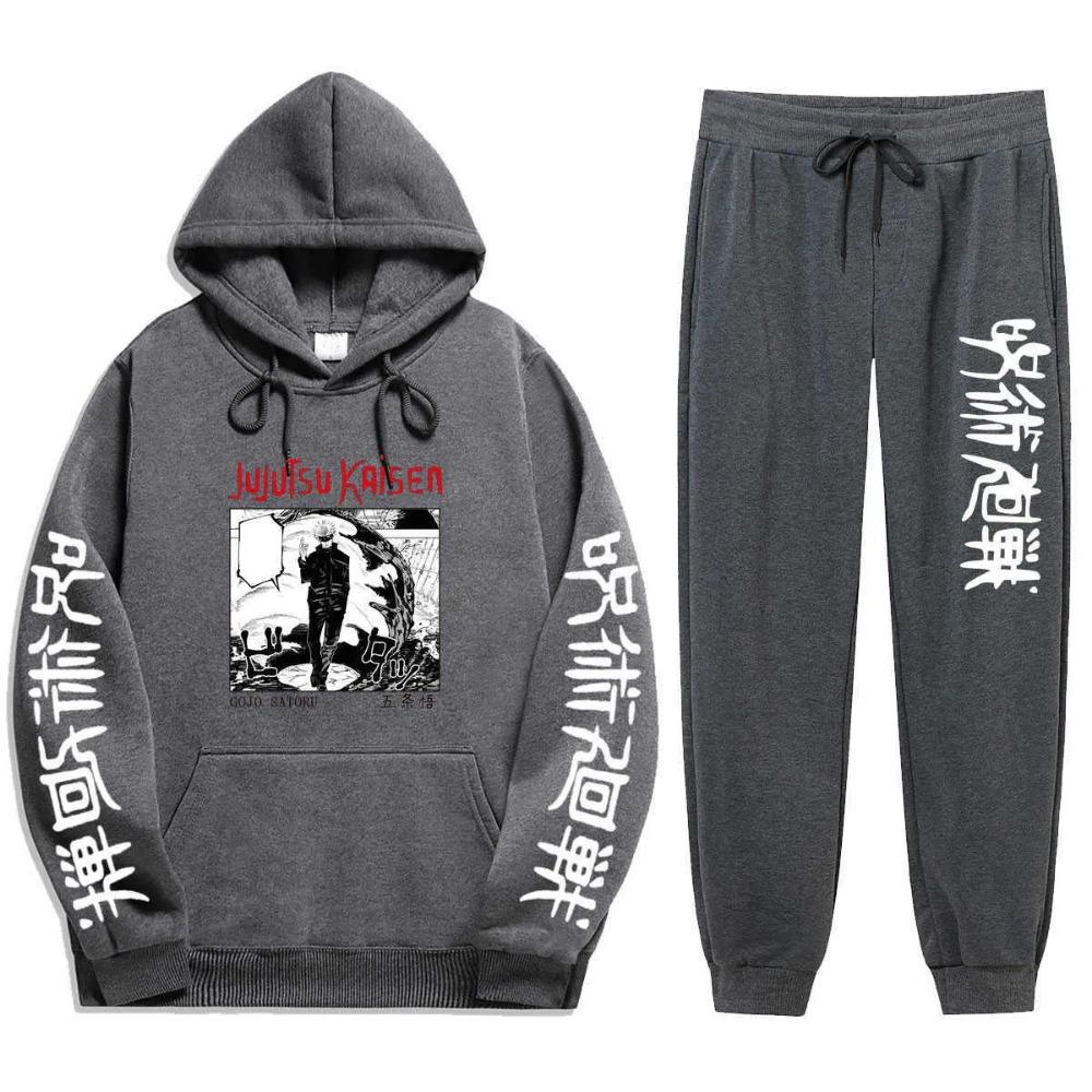 2021 Jujutsu Kaisen Anime Hoodie and Pants Sets Men Women Winter Fashion 2 Piece Set Tracksuit and Sweatpants Jujutsu Kaisen Sui X0909