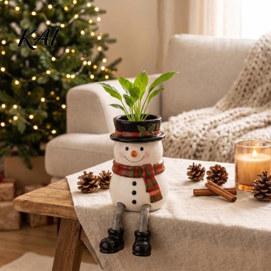Resin Planters for Succulents Christmas Flowerpot, Decorative Unique Festive Floral Container, Thanksgiving Holiday Decorations Artificial Arrangement