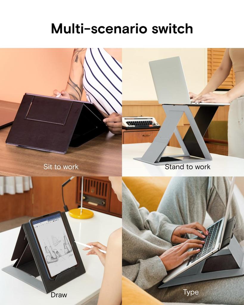 MOFT Z Laptop Angle Switchable в 3 положениях MacBook Weight Red Совместимость с 17-дюймовыми [Advanced Design] Подставка, 4 уровня регулировки, секунды,