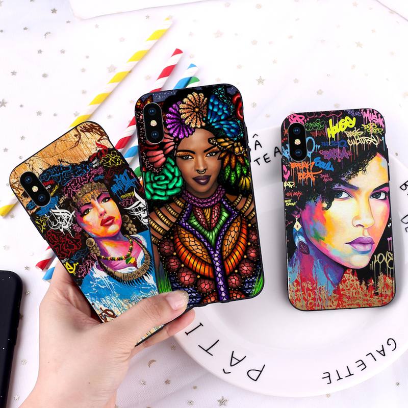 Чехол для телефона Doodle black women fashion girl для iPhone 12 11 13 7 8 6 s plus x xs xr pro max mini shell