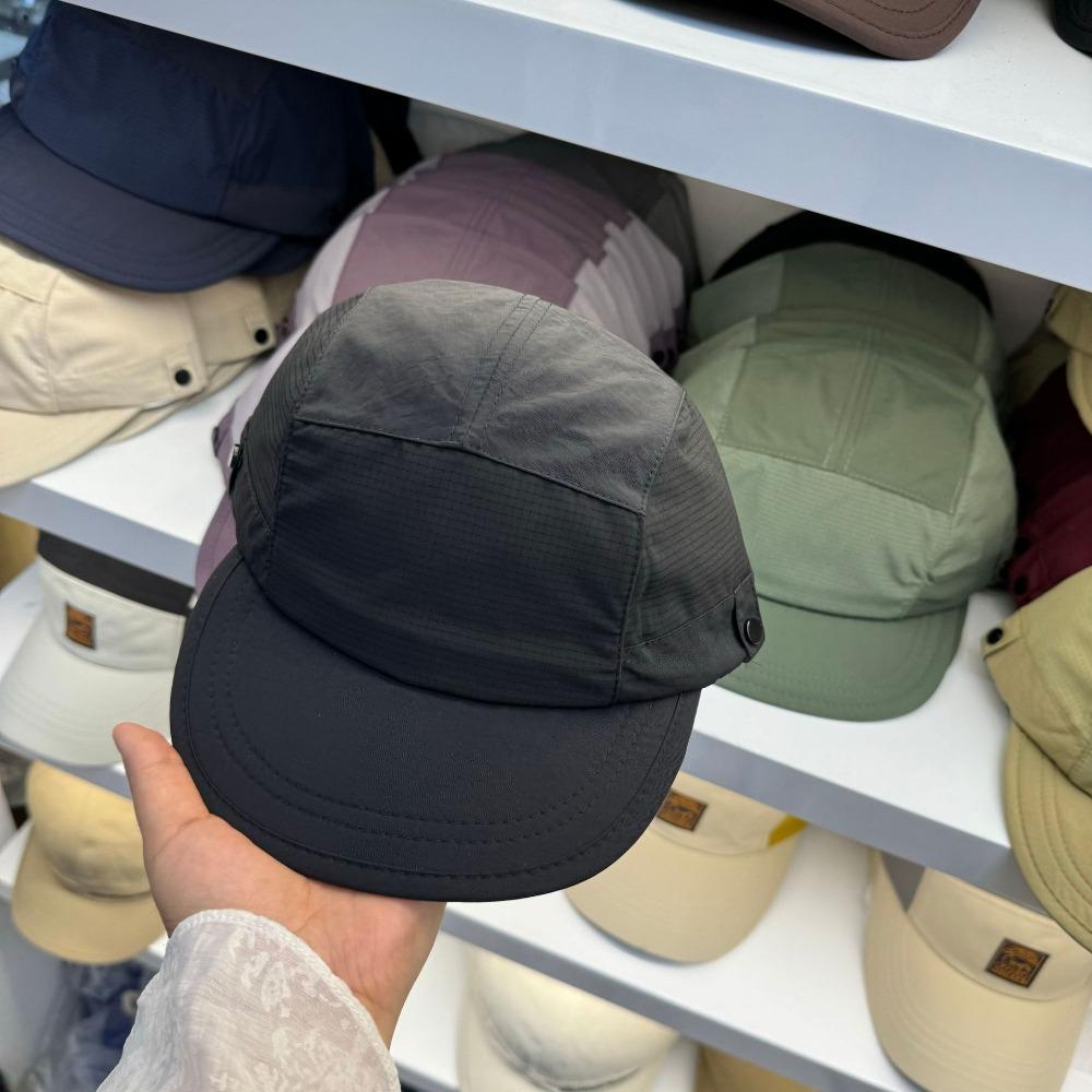 Breathable Flat-brimmed Cap Japanese 5-panel Baseball Cap Casual Mens Mesh Hat Running