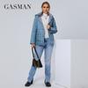 Gasman Женская осенне-зимняя куртка. Двусторонняя парка. Дизайнерская съемная шапка на кнопках. Пальто женской модной марки больших размеров 21871.