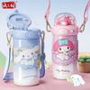X&W Sanrio Термокружка с трубочкой Мультяшная Куроми Бутылка для питьевой воды Вакуумные фляги из нержавеющей стали с 3D креативной крышкой Подарки для детей