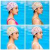 PU Swimming Cap Lace Ear Protect Cap Fashion look Waterproof Swim Hat  Adult women