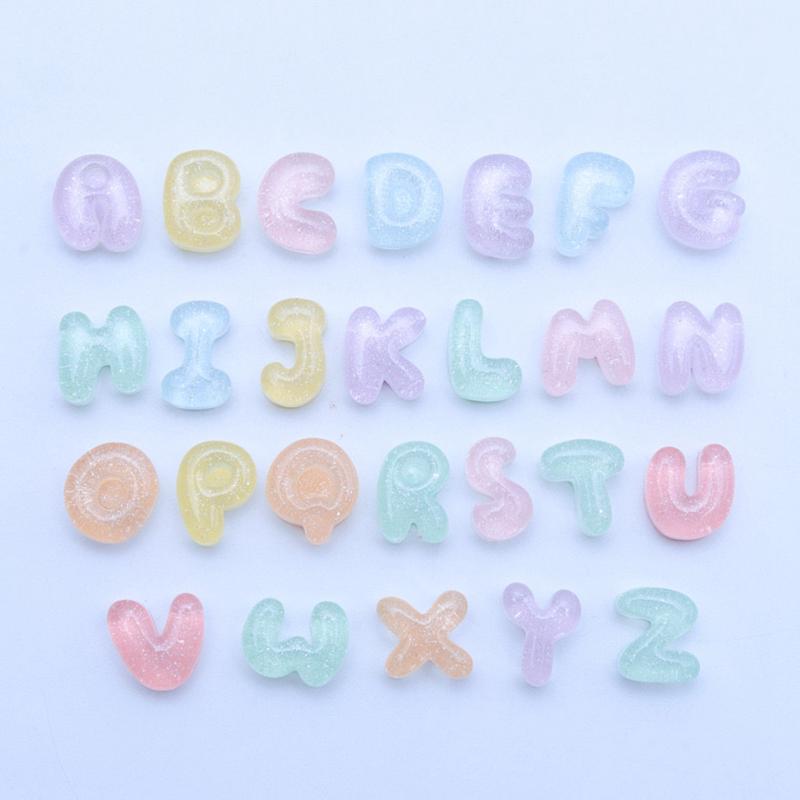 30 Pcs New Kawaii Cartoon Mixed Color English Letters Resin Scrapbook Diy Decorative Hair Clip, Pendant Jewelry Parts A70