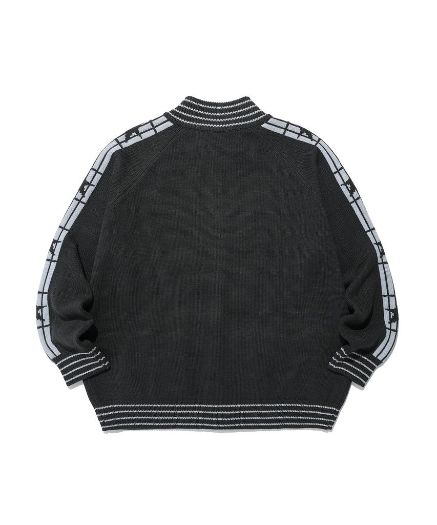 ISTKUNST Star Track Knit Zip Up_Charcoal(Ik2Ffmk684A)