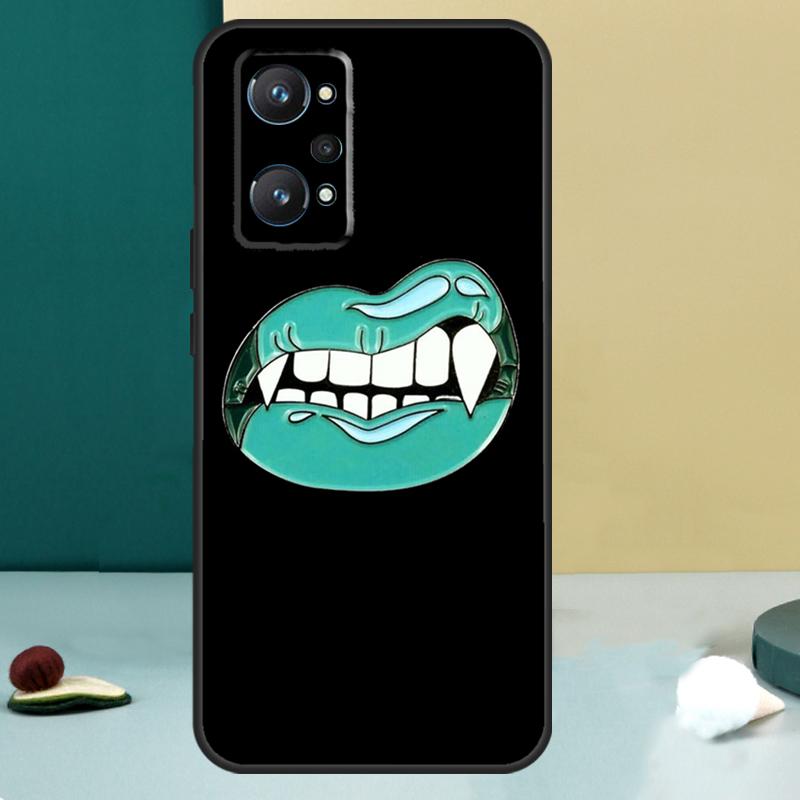 Сексуальные губы вампира Для Realme GT 6T 5 6 GT 7 Pro C67 C75 C61 C55 C53 C51 C21Y C25S 10 11 12 13 14 Pro Plus Чехол