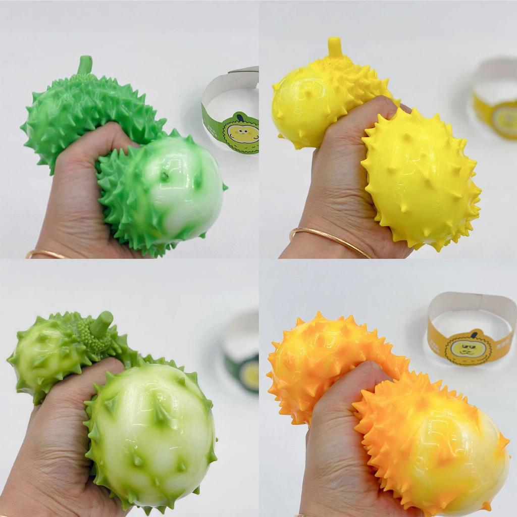 Soft Durian Squishy Stress Balls Squeeze Toys Stretchy Fruit Stress Relief Squeeze Ball Squishy Fidget Toy for Adults Kids