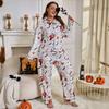 Plus Size Women's Halloween Pajama Set - Cardigan & Long Pants