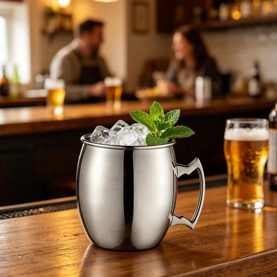 Кружка для Moscow Mule из нержавеющей стали с молотковой отделкой, с медным покрытием, ржавеющая, коктейльная кружка для виски, пива, холодного кофе, безопасная для посудомоечной машины, подарки