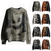 Long Sleeve Pullover Sweaters For Women O Neck Casual Cute Printing Knit Oversized Sweater