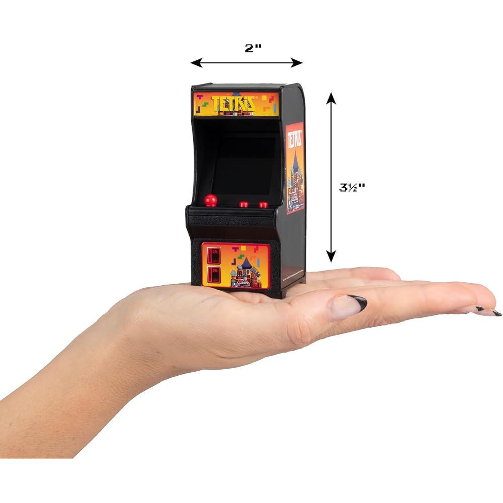 Tiny Arcade Tetris Mini Retro Game (3.5 inch): Playable handheld arcade machine with authentic ga...