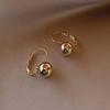 Korean Minimalist Metal Ball Earrings - Cold Style, All-Match Retro Trend for Women