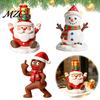 Decorative Clay Style Cartoon Statues Christmas Resin Figurine, Cute Santa Snowman Gingerbread Man Compact Decor for Office Statue, Festive