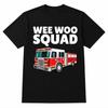 Funny Fire Truck Shirt Wee Woo Squad Firefighter Graphic Tee