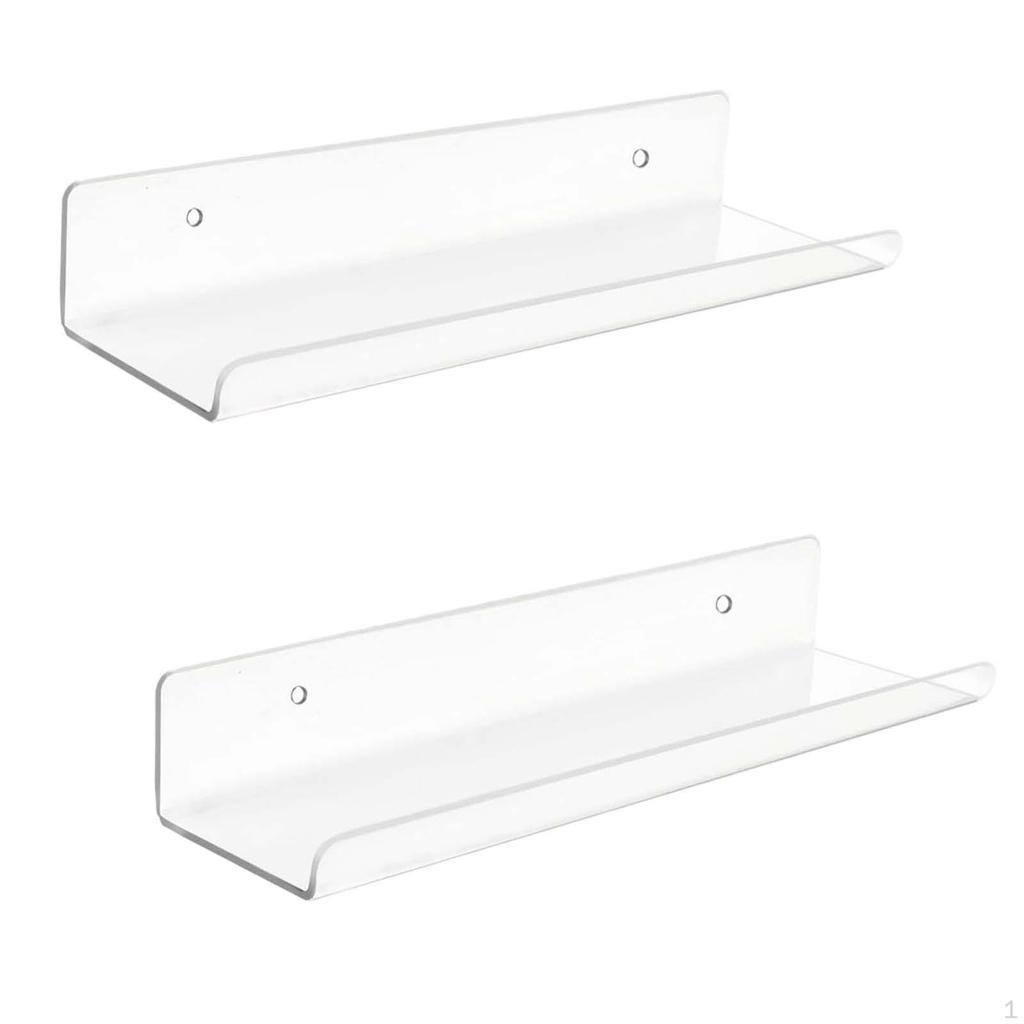 2 акриловые плавающие настенные полки, книжные полки для детей, органайзер, выступ