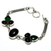 Black Onyx Diopside Gemstone 925 Silver Plated Jewelry Bracelet 6-8"