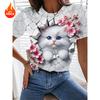 3d Printed T-shirt Women's Graphic Casual Short-sleeved Blouse Girl O-neck Y2K T-shirt Beautiful Woman's Clothes