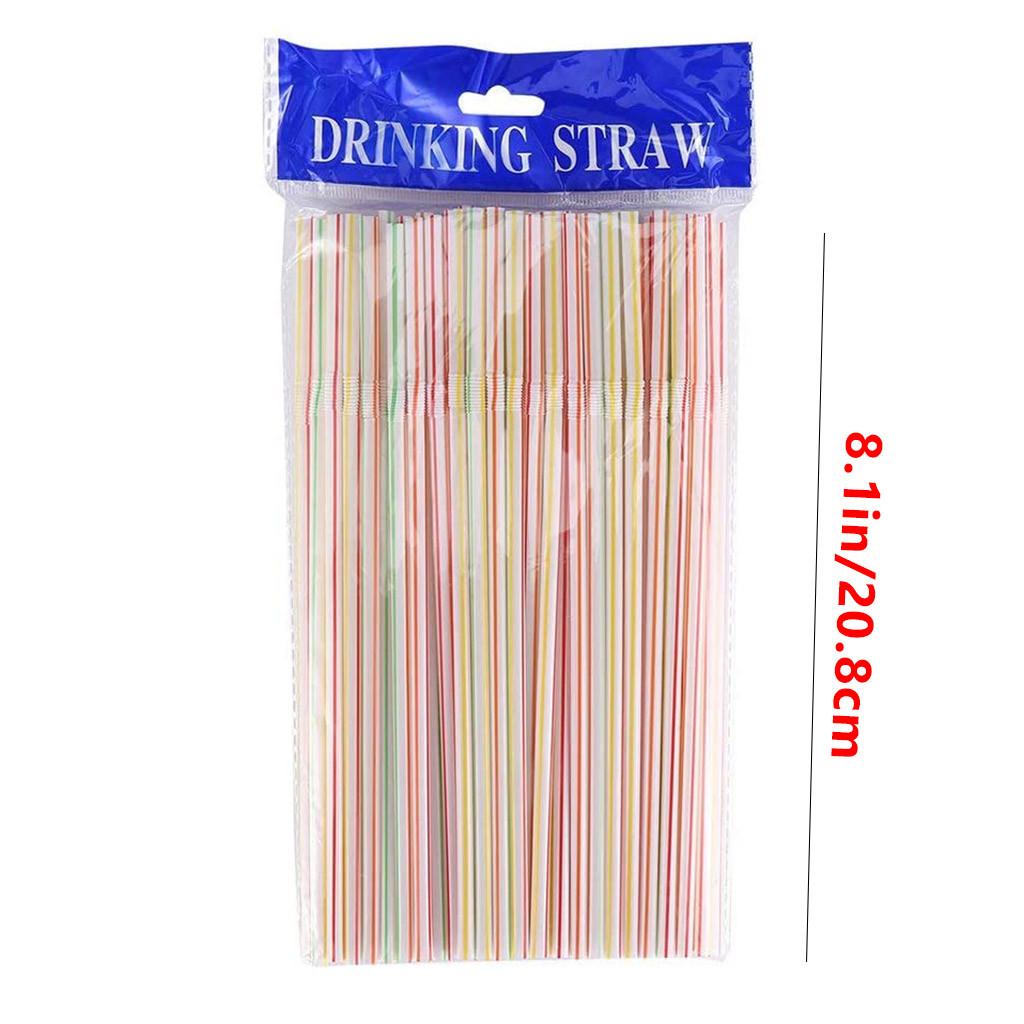 100-3000PCS Colorful Drinking Kunststof Straw Milk Tea Bar Party Rietjes Drinking Wedding Kitchen Beverage Straws Wholesale