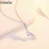 New 925 Sterling Silver Women Necklace Fashion Simple Fish Tail Pendant Beautiful Micro-set Zircon Clavicle Chain Jewelry Gift