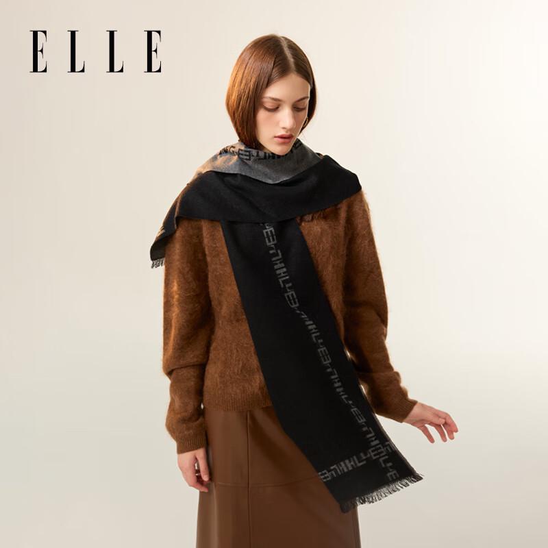 ELLE Women's Double-Sided Silk Jacquard Scarf
