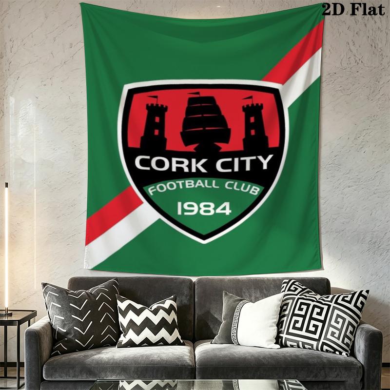 cork city FC Wall Tapestry Aesthetic Wall Hanging Printed Fabric Blanket Decorative Tapestries for Bedroom Living Room Home Decor