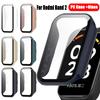 PC Case Cover for Redmi Band 2 3 Smart Band2 Bumper Frame Protector Tempered Glass Screen Protect for Redmi Band 2 Case Glass
