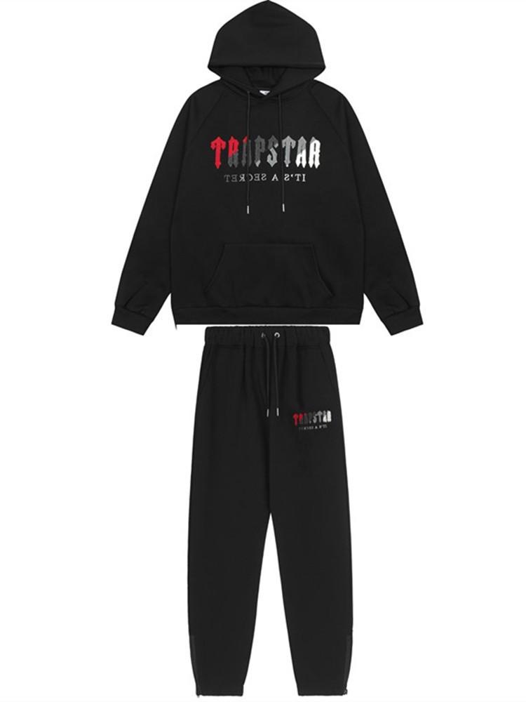 Красный и черный костюм с принтом тигра Trapstar (худи и брюки) для пар