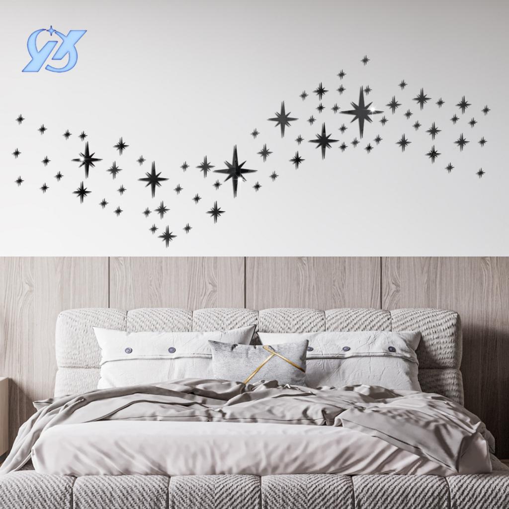 Звездное зеркало акриловые трехмерные наклейки на стену спальня гостиная комната потолок украшение самоклеящийся фон стена