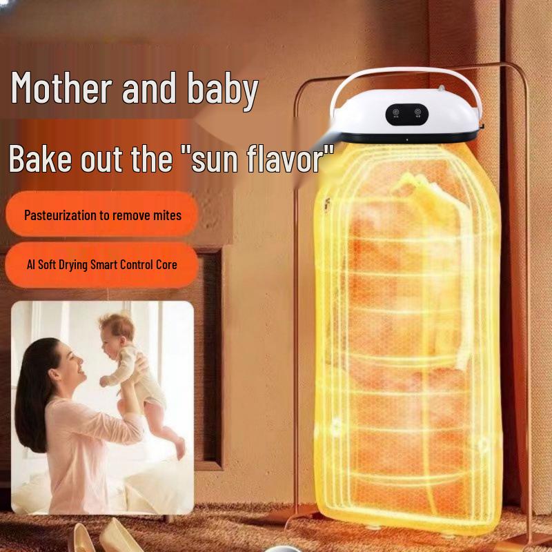 Compact Fully Automatic Clothes Dryer with Mite Removal for Home and Dorm Use