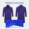 Thickened Blue Wear-Resistant Long Sleeve Lab Coat with Custom Print Logo for Labor Protection In Food Handling