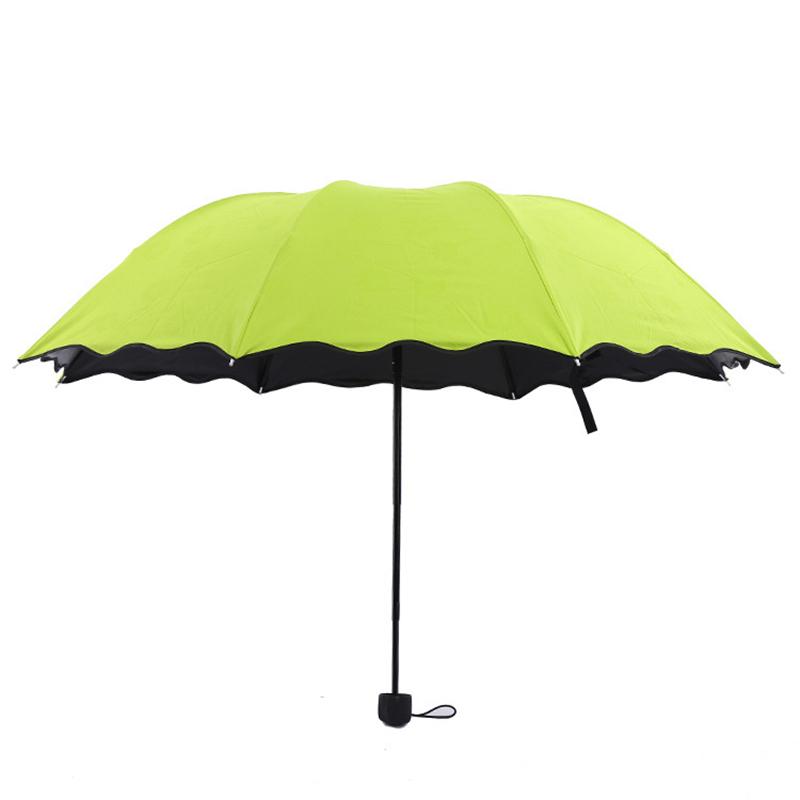 Portable Three-fold Umbrella Meet Water Flowering Sunny and Rain Dual-use Umbrella Anti-ultraviolet Sun Umbrella Strong Umbrella