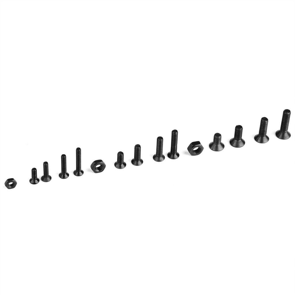 480 шт. набор из черной углеродистой стали с шестигранной потайной головкой и гайкой M2 M2.5 M3