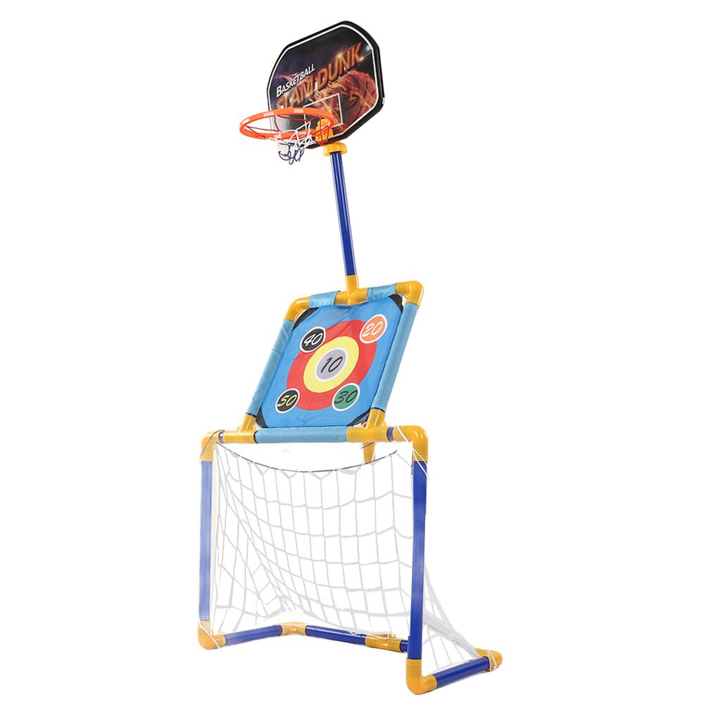3 In 1 Sports Toy for Kids Portable Mini Soccer Goal Set with Basketball Board Viscous Ball Target