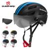 Queshark Magnetic Goggles Cycling Helmet Adult MTB Bike Safety Cap Bicycle Helmet Grey Lens L Size 58-64cm