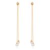[R1923] - Gold Plated 'Perla' Ivory Gold Earrings - 8 Cm - 4 and 6 Mm Pearls
