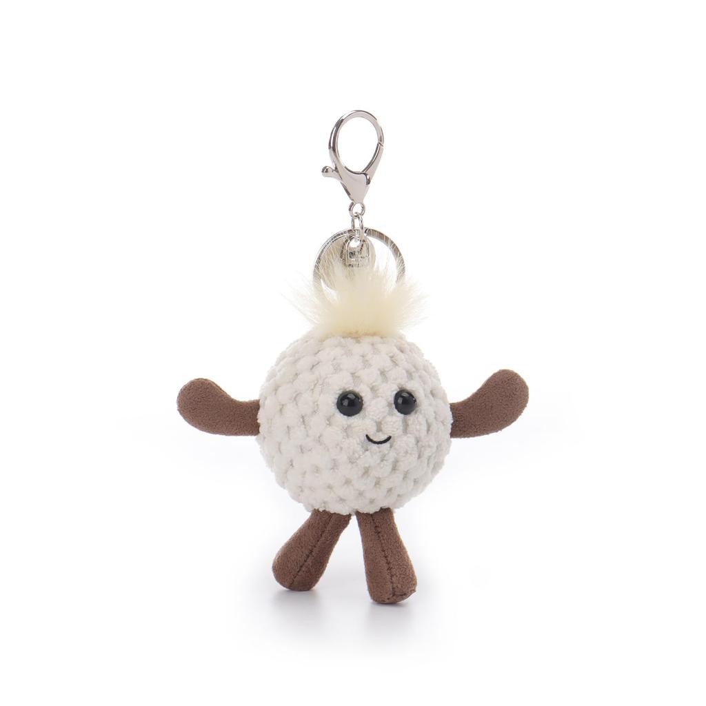 Apricot Lamb Golf Cute Soft Keychain Plush Toy, Perfect for Boys and Girls, Fits Kids Backpacks and Purses, 8cm