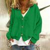 Women's Fashion Solid-Colour Long-Sleeved Button-Front Cardigan