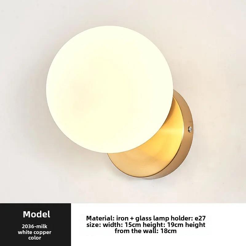 Светодиодный настенный светильник Nordic IndoorIron Modern Stairs E27, круглый стеклянный светильник для гостиной, спальни, коридора, прохода