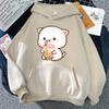 Толстовка с капюшоном Peach and Goma для женщин Harajuku Cute Kawaii Cat Boba Milk Tea Hoodies Unisex Autumn Winter Funny Graphic Hooded Hooded Hoody