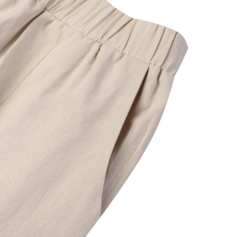 ZANZEA Женские летние хлопковые брюки, однотонные повседневные свободные шаровары с эластичной резинкой на талии