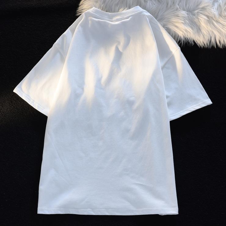 Винтажная свободная футболка в корейском стиле из пенопласта с принтом «Любовь», футболка с круглым вырезом и короткими рукавами, женский летний новый универсальный топ