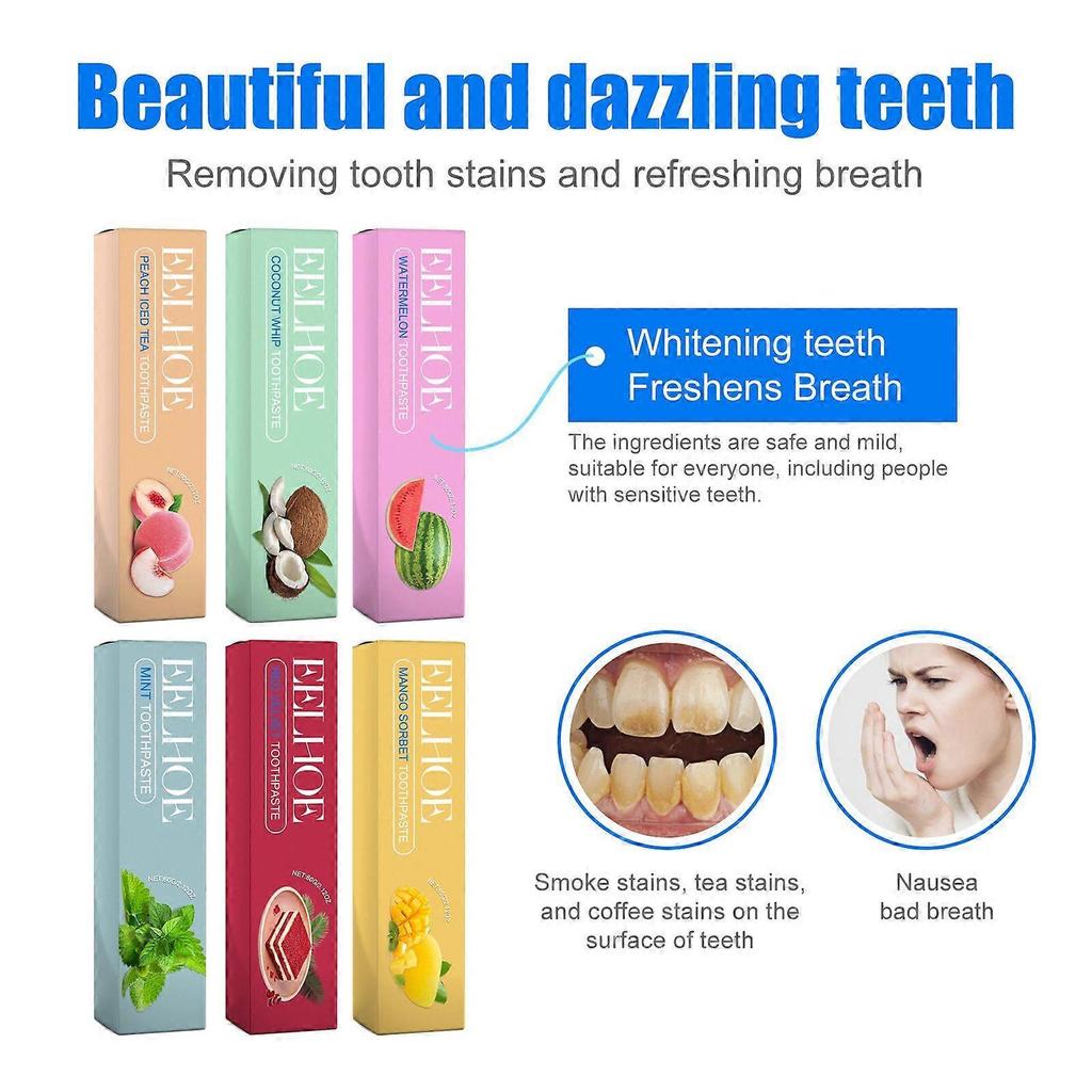 Limited time!!Eelhoe Fruit-Flavored Whitening Toothpaste (Mango Flavor) - Cleans Tooth Stains, Freshens Breath, Whitens And Protects Teeth