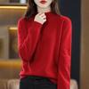YYFS Women's Fashion Casual Fall Winter Solid Color Print Long Sleeve Half Turtleneck Tops Women's Clothing Woolen Knitwear Sweaters